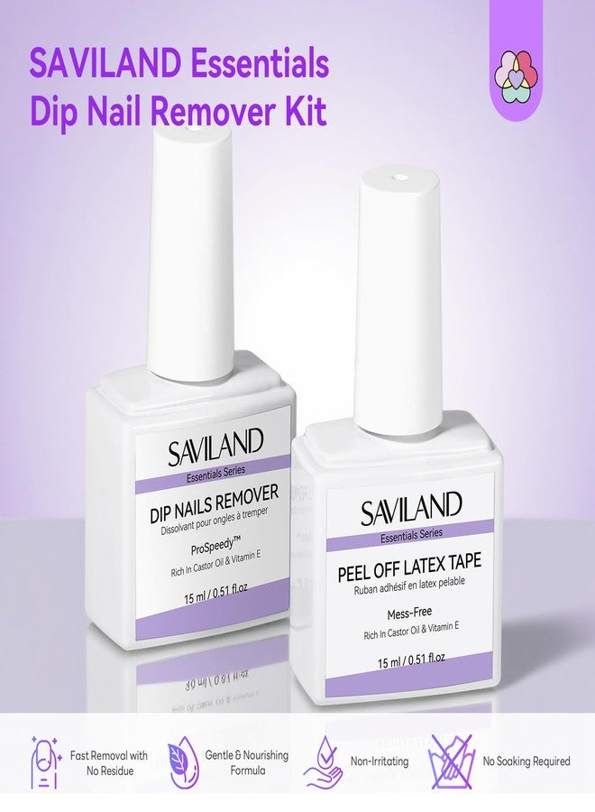 SAVILAND Essentials Dip Powder Remover Kit: Fast Removal Dip Nail Remover with Liquid Latex Peel Off Cuticle Oil Manicure Tools For Dip Nails Gel Easy Remove No Need Soaking Or Wrapping Home Use Gift - Image 2